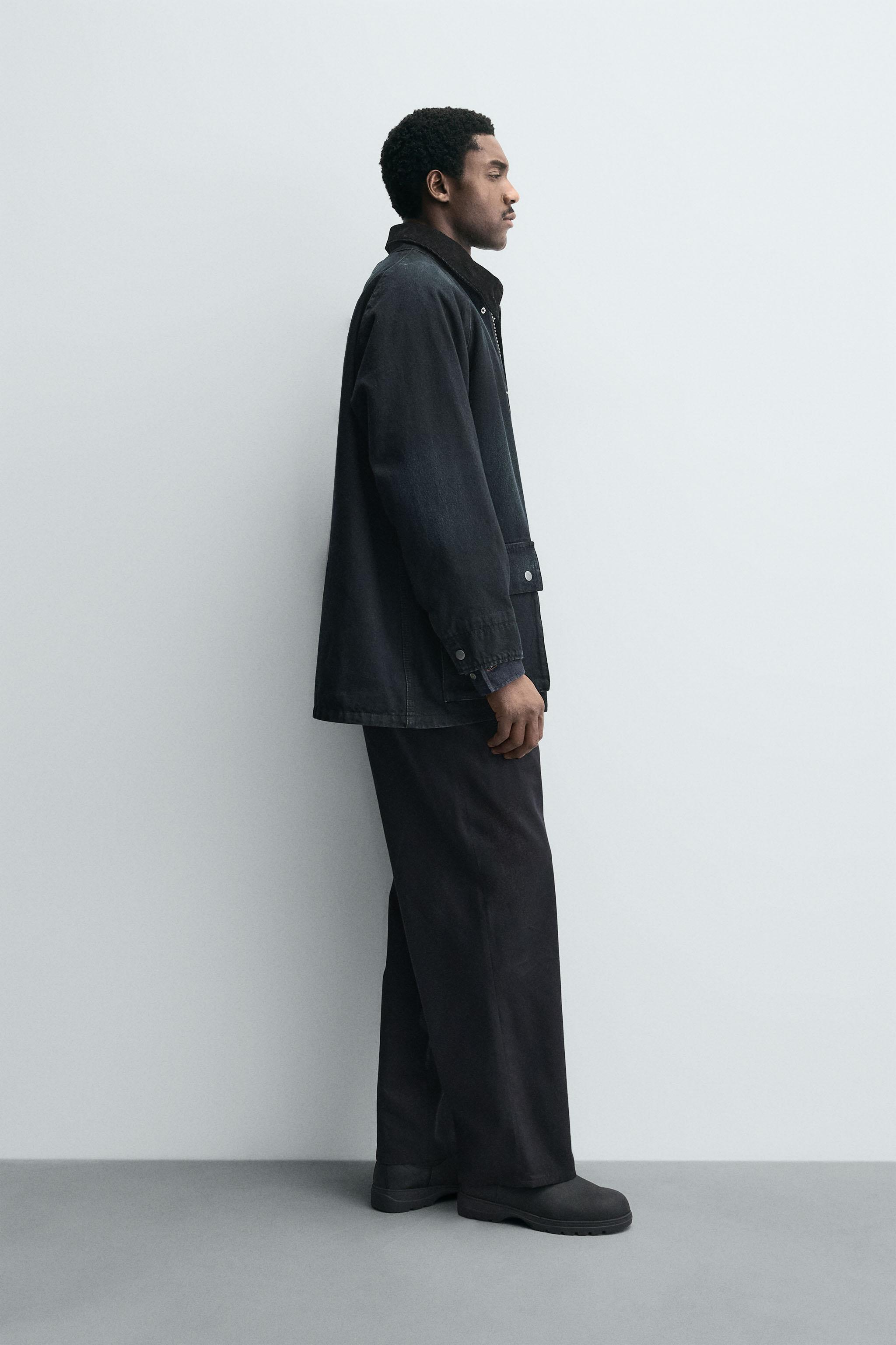 CONTRASTING COLLAR DENIM JACKET